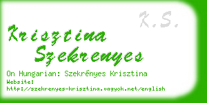 krisztina szekrenyes business card